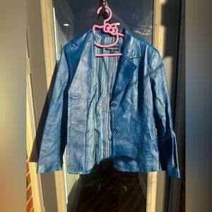 Monterey Bay Vibrant Blue Leather Jacket